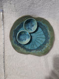 Platter with 2 dipping dishes